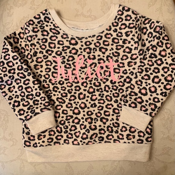 CUSTOM Toddler Leopard Name Sweatshirts - Picture 1 of 1